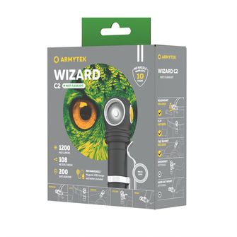 ArmyTek Wizard C2 Magnet Bela LED čelna svetilka z magnetnim držalom 1200 lm 4800 h 64 g