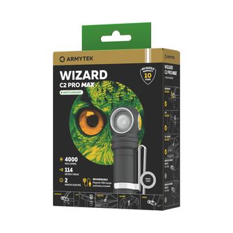 ArmyTek Wizard C2 Pro Max Magnet Bela LED ročna svetilka z magnetnim nastavkom 3720 lm 1440