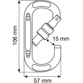 CAMP Ovalni karabin z vijačno ključavnico Oval Compact Lock