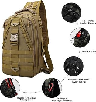 DRAGOWA TACTICAL Nahrbtnik z enim pasom Charlie 20 L, kaki