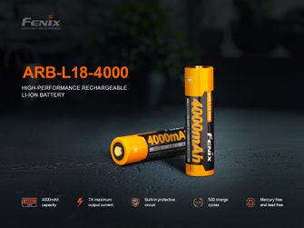 Baterija Fenix 18650 4000 mAh (Li-Ion)