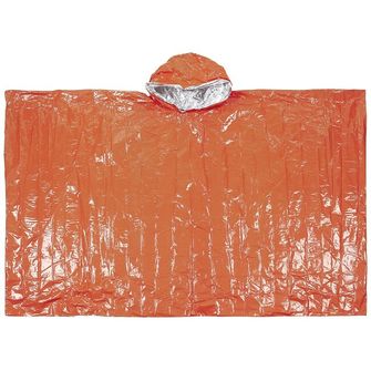 FoxOutdoor Pončo za nujne primere, oranžen, na eni strani prevlečen z aluminijem
