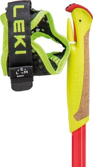 LEKI Trail tekaške palice Ultratrail FX Junior, naravno karbonsko-svetlo rdeče-neonsko rumene, 95 - 110 cm