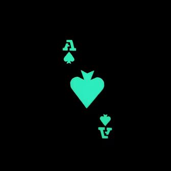 WARAGOD našitek Poker karte Ace of Spades, črne barve