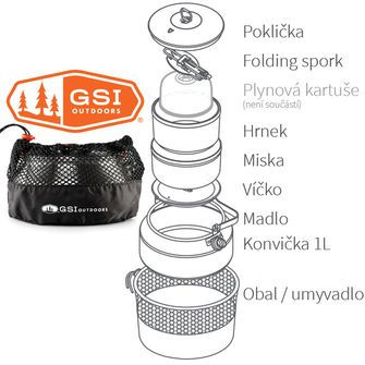 GSI Outdoors Glacier Ketalist 1 litrski set za kuhanje za eno osebo