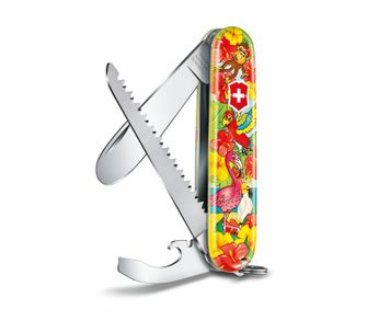 Victorinox My First Animal Edition, večnamenski nož za otroke, motiv papagaja, 9 funkcij