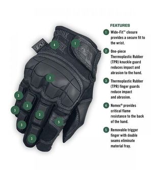 Taktične rokavice Mechanix Breacher Nomex®, črne