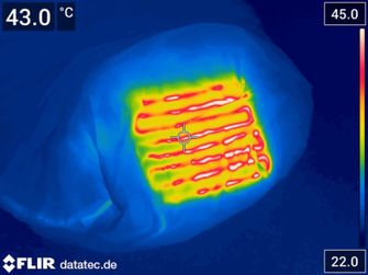 Grüezi-Bag Feater Ogrevana podloga za spalno vrečo z vmesnikom USB modra