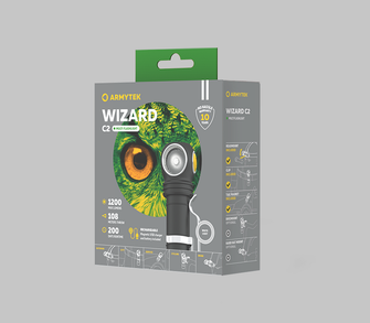 ArmyTek Wizard C2 Magnet Bela LED čelna svetilka z magnetnim držalom 1200 lm 4800 h 64 g