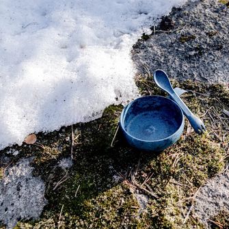 KUPILKA 33 + Spork komplet sklede in žlice z vilicami v eni, rjave barve