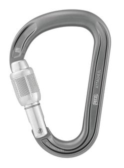 Petzl ATTACHE SCREW LOCK HMS karabin s ključavnico, siv