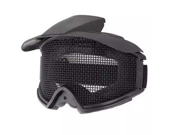GFC Tactical GFC Tactical ASG maska z mrežico in ščitnikom - črna