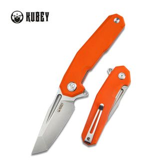 KUBEY Zaključni nož Carve, jeklo AUS 10, oranžna barva
