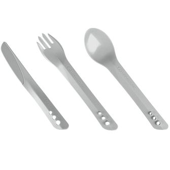 Lifeventure plastični jedilni pribor Ellipse Cutlery Set, svetlo siv