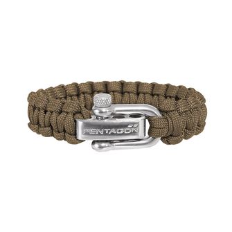 Pentagon zapestnica paracord, coyote, kovinska zaponka