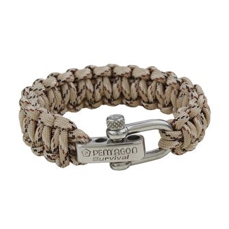 Pentagon zapestnica paracord, Khaki Spots, kovinska zaponka